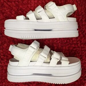 Nike White Platform Sandals